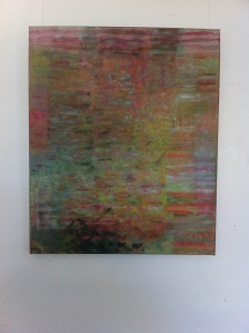 Mazie Turner Self Made Tapestry no. 3 oil on Belgian linen part of the Seven exhibition at Nobby's Lighthouse
